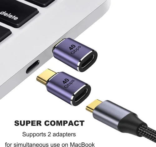 Vista 2 de AreMe - Paquete de 2 adaptadores USB C macho a hembra, color morado