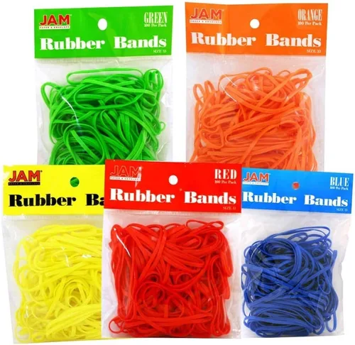 Vista 24 de JAM PAPER Bandas de goma coloridas, tamaño 33, bandas elásticas blancas, 100/paquete Blanco