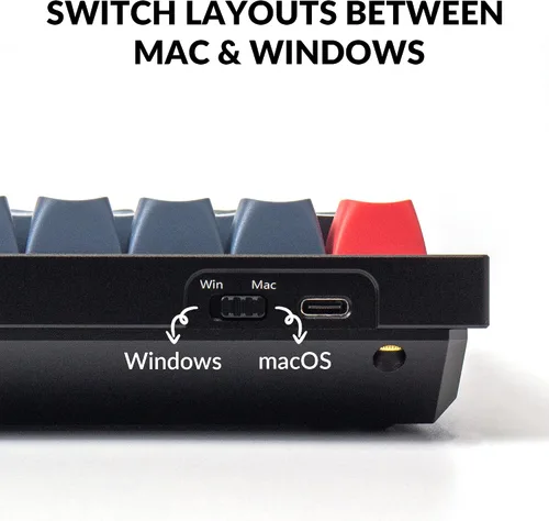 Vista 7 de Keychron Q7 Teclado mecánico personalizado con cable, 70% de diseño QMK/VIA macro programable con interruptor azul Gateron G Pro intercambiable