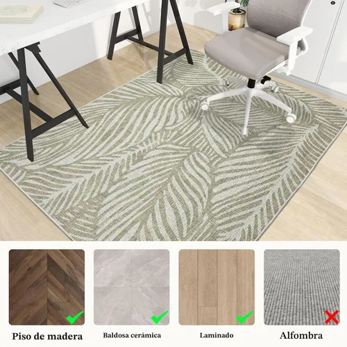 Vista 3 de Tapete para silla de oficina para suelo de madera dura, 48"x36" tapete protector de escritorio de computadora de fácil deslizamiento para silla Hoja