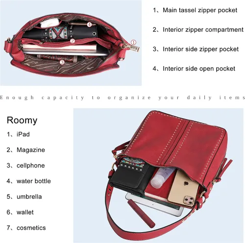 Vista 6 de Montana West Bolso de hombro oculto para mujer, bolso cruzado de moda