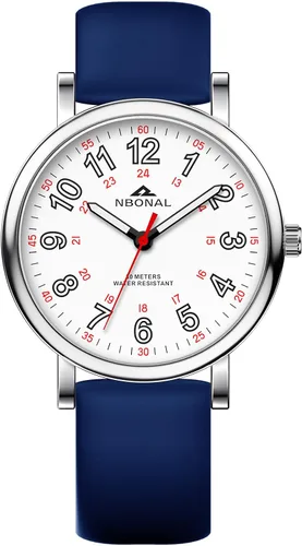 Vista 2 de Nurse Watch for Medical Doctor Professionals Student Easy Read Dial with Luminous 24 Hours Red Second Soft Silicone Band 30M Waterproof