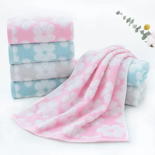 Vista 5 de Pidada Juego de 2 toallas de mano con patrón floral, 100% algodón, suave, absorbente, toalla decorativa para baño (azul)