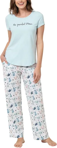 Vista 7 de PajamaGram Pijamas para mujer - Conjuntos de pijamas para mujer, estilo túnica Aguamarina