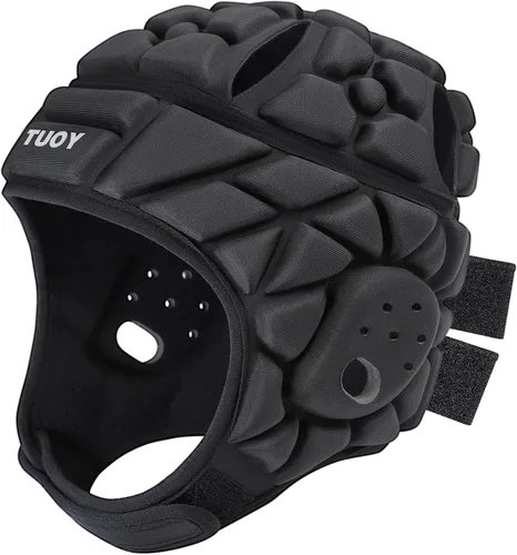 Vista 7 de Casco acolchado de carcasa suave, protección para la cabeza de rugby 7 v7 bandera de fútbol fútbol portero gorra protectora para niños, jóvenes
