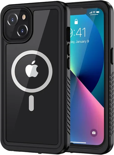Vista 8 de Lanhiem Funda para iPhone 13, impermeable IP68, a prueba de polvo, a prueba de golpes, con protector de pantalla integrado, cubierta frontal