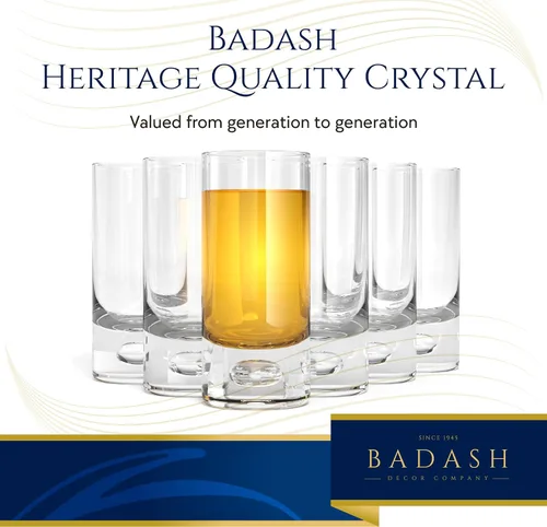Vista 7 de Badash Galaxy Crystal - Juego de 6 vasos de cristal sin plomo de 4 pulgadas de alto, 3 onzas Lead-Free Crystal Shot Glass Set for Vodka, Whiskey