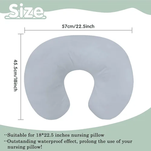 Vista 3 de Winmany Funda de almohada de lactancia impermeable para bebé, funda de almohada para lactancia materna, funda suave reemplazable para niños y niñas