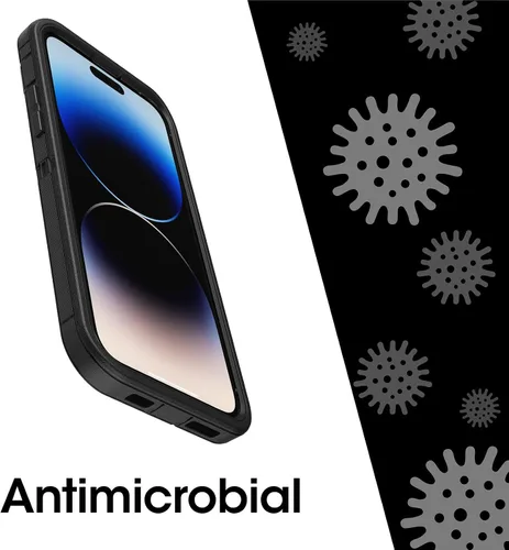 Vista 8 de Funda OtterBox Defender Series Edición Sin Pantalla para iPhone 14 Pro Max (Solamente) - Clip de Funda Incluido - Protección de Defensa Microbiana