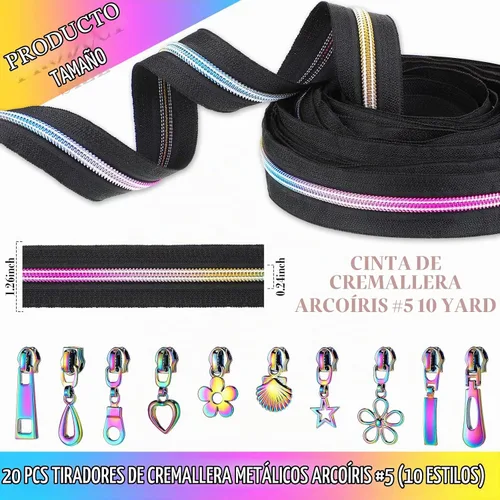 Vista 2 de Zeyune #5 Rainbow - Cinta de cremallera de 10 yardas, 20 tirones