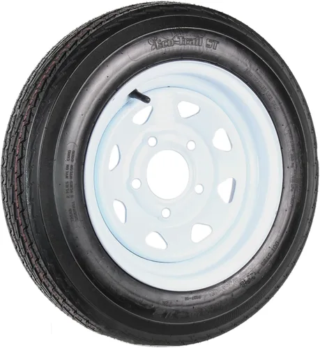 Vista 3 de Dos neumáticos y rines de 4.80 a 12 pulgadas x 12 pulgadas LRB con 5 lengüetas para rin blanco