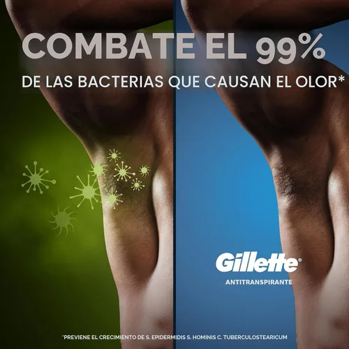 Vista 5 de Gillette Desodorante antitranspirante en gel transparente, ola fresca, 3.8 onzas