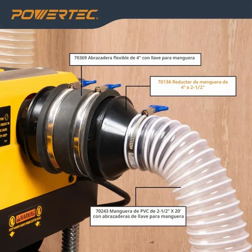 Vista 4 de POWERTEC 70136 cono reductor de 4" a 2-1/2".