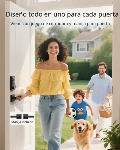 Vista 8 de Cerradura de puerta con teclado WiFi Philips con asa, WiFi incorporado, control remoto por APP, desbloqueo por voz y huellas dactilares, cerraduras