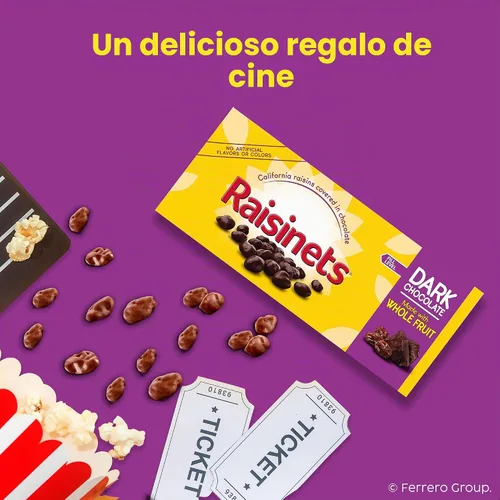 Vista 6 de Raisinets - Caja de dulces de pasas cubiertas de chocolate amargo para cine (15 unidades)
