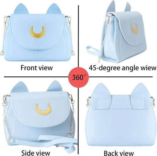 Vista 3 de LoveWLC Lady Sailor Moon - Bolso de hombro con orejas de gato Luna
