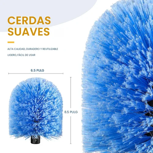 Vista 2 de VITEVER Cabezal de plumero para telarañas enroscable, se ajusta a varillas roscadas estándar de 3/4 de pulgada, cepillo para telarañas de araña