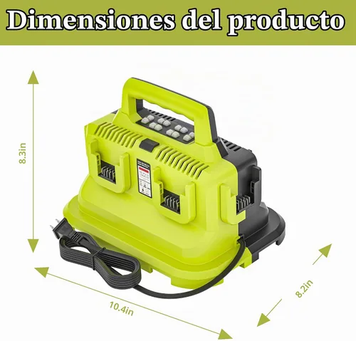 Vista 4 de Estación de Carga Rápida de 6 Puertos, Reemplazo para Cargador de Batería Dewalt Flexvolt 20V/60V, Compatible con Batería Flexvolt Devvalt 20V/60V