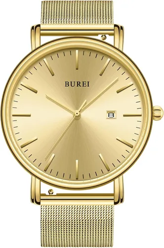 Vista 14 de BUREI Relojes de pulsera para hombre, relojes minimalistas de moda, analógicos de cuarzo, impermeables para hombres