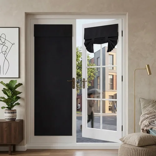 Vista 16 de RYB HOME 2 paneles 100% opacos para puerta de aula, 8 pulgadas de ancho x 36 pulgadas de largo, color beige biscotti, sin taladro, para ventana