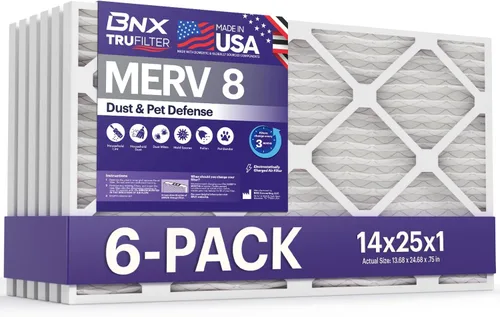 Vista 14 de BNX TruFilter - Filtro de aire MERV 8 de 10 x 10 x 1 pulgadas (paquete de 6) – Fabricado en Estados Unidos – Defensa contra polvo y mascotas