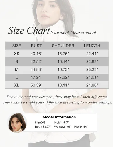 Vista 4 de Flygo Chaleco acolchado para mujer, ligero, sin mangas, cuello alto, con botones, acolchado con bolsillos