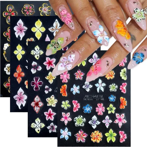 Vista 15 de Fcozpjk Calcomanías de uñas con lazo en relieve 5D, 5 hojas autoadhesivas de cintas rosas y blancas, arte de uñas para el día de San Valentín, dijes