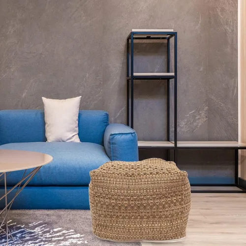 Vista 7 de Funda de puf cuadrada de lino y algodón, funda otomana extraíble para reposapiés, funda de cojín de asiento interior para sala de estar, dormitorio