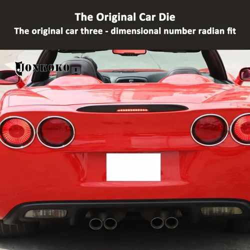 Vista 3 de Cubierta de marco de lámpara de faros traseros de automóvil para Chevrolet Corvette C6 2005-2013, luces reflectoras de parachoques trasero