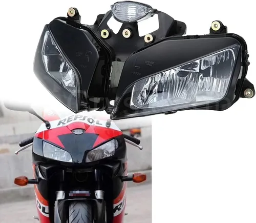 Vista 24 de Ensamble de lámpara de faro delantero para motocicleta compatible con Yamaha YZF600 R6 2006 2007 06 07 YZF-R6 Faro frontal transparente para moto