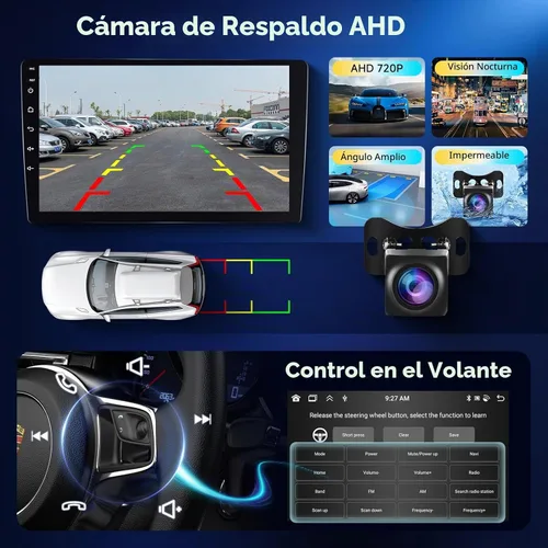Vista 6 de 6G+128G 8-Core Android Estéreo de coche de doble DIN de 10.1 pulgadas con pantalla táctil IPS, Carplay inalámbrico, Android Auto, radio de coche