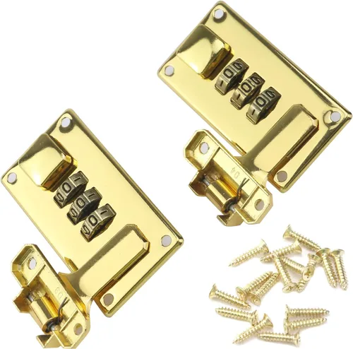 Vista 9 de Cerradura de combinación de maleta de equipaje de bronce de 3 dígitos Combination Password Locks, Briefcase Replacement Hasp Lock, Zinc Alloy