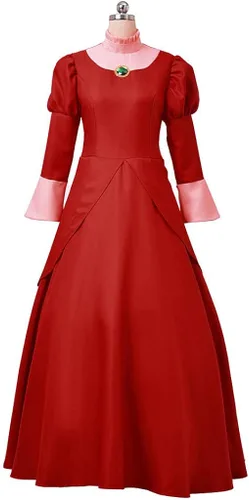 Vista 2 de Cenicienta Malvada Madrastra Señora Tremaine vestido rojo Cosplay traje