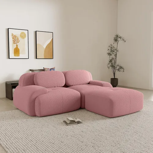 Vista 106 de Sofás seccional modular de 80" sin huesos modernos para sala de estar, juego de sofás comprimidos de 2 plazas con asiento profundo, sin necesidad