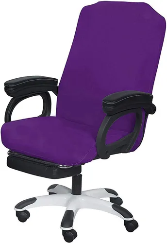Vista 23 de SARAFLORA - Funda para silla de oficina - Grande, color negro - Funda extraíble para computadora con cremallera, universal, giratoria