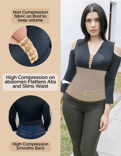 Vista 2 de ARANZA Body para mujer, blusa moldeadora de cuerpo, blusa de mujer, faja colombiana