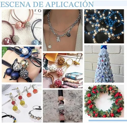 Vista 6 de PH PandaHall - 240 piezas de cuentas de strass en 24 colores, cuentas de cristal de 10 mm, cuentas de bola de discoteca con strass, cuentas