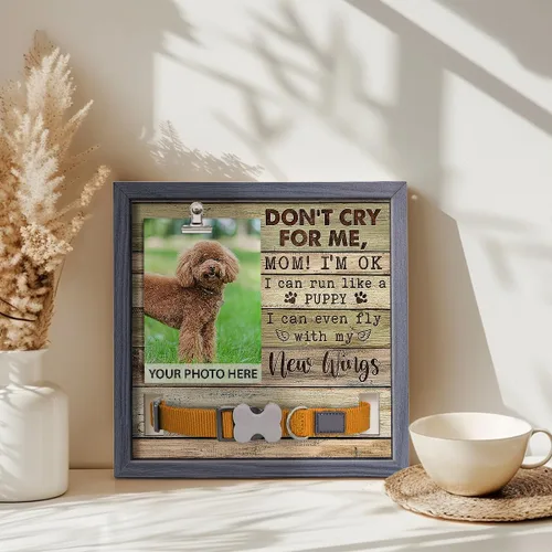 Vista 5 de Pawfect House Don't Cry For Me, I Can Run Like A Puppy, regalos conmemorativos para perros por pérdida de condolencias de perros, marco de collar