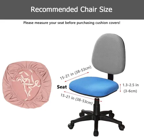 Vista 6 de Melaluxe - Funda elástica de jacquard para silla de oficina, funda extraíble y lavable para silla de escritorio, cubierta giratoria para asiento