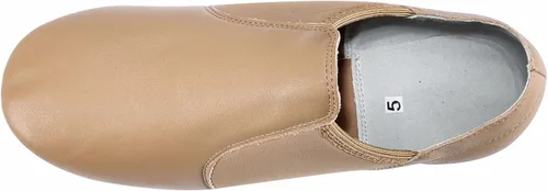 Vista 6 de Dynadans Zapato de jazz sin cordones superior de cuero para mujer, Negro