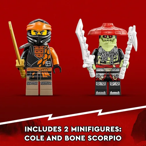 Vista 5 de LEGO NINJAGO Cole’s Earth Dragon EVO 71782, Figura de juguete de acción actualizable para niños y niñas con criatura Escorpión de batalla y 2