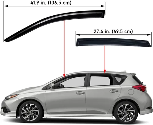 Vista 2 de Lightronic Visera de ventana de ventilación automática de montaje exterior extraduradera, se adapta a Toyota Corolla iM Hatchback 2017-2018