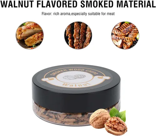 Vista 4 de Paquete de 4 chips de madera para pistola de ahumar, infusor de humo de mano, aserrín para bebidas ahumadas, alimentos, cócteles, queso, postres
