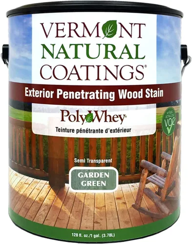 Vista 23 de Vermont Natural Coatings PolyWhey - Tinte penetrante exterior - Cedro dorado - Galón