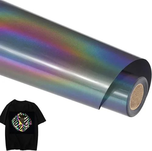 Vista 42 de guangyintong Rollo de vinilo de transferencia de calor negro con purpurina, 2 rollos de vinilo para planchar de 12 pulgadas x 12 pies para 2-Negro