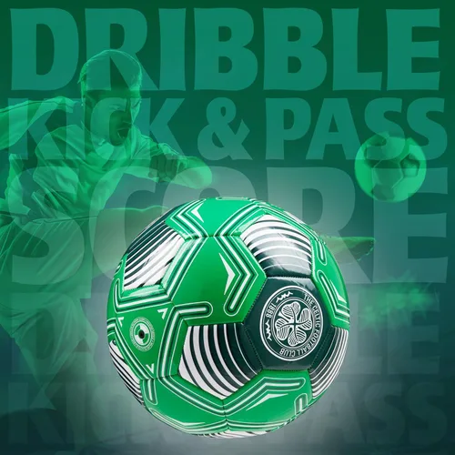 Vista 3 de Celtic F.C. Balón de fútbol para adultos, adolescentes y niños, entrenamiento, talla 3, 4 o 5, mercancía celta (logotipo verde, talla 3)