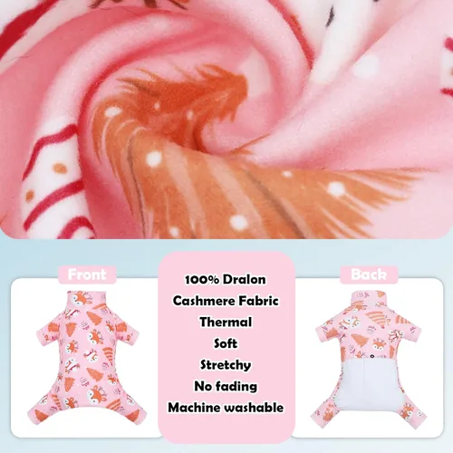 Vista 4 de CuteBone Pijama Térmico para Perro con Cuello de Tortuga, Abrigo Navideño de Forro Polar – Ropa Suave y Acogedora de Cuello Alto para Perros