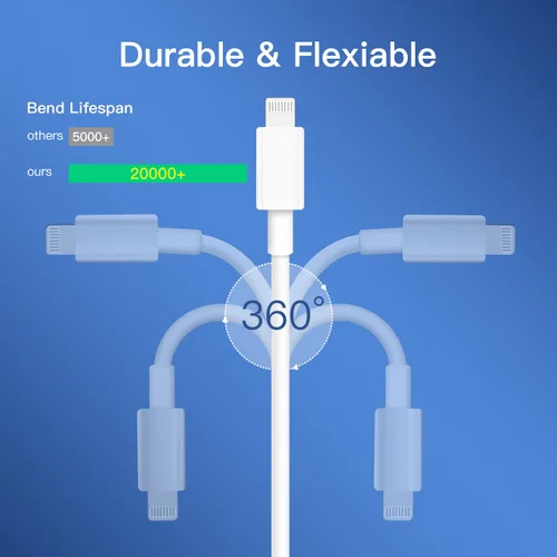 Vista 4 de Mitesbony - Cable USB C a Lightning [certificado MFi] Paquete de 3 cables de carga para iPhone de 1.8 m, entrega de energía tipo C, cable de carga