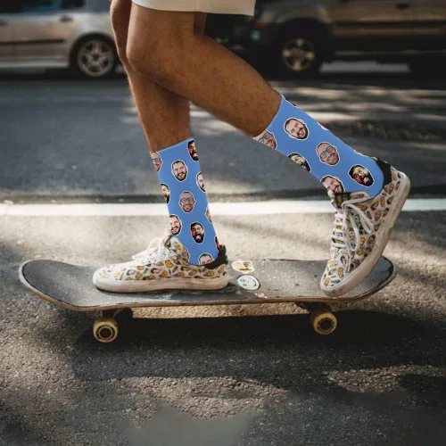 Vista 4 de Laffyett Calcetines personalizados con fotos, calcetines de cara personalizados con imágenes, calcetines novedosos personalizados divertidos
