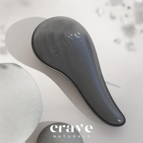 Vista 2 de Crave Naturals Cepillo para desenredar el cabello grande negro – Cepillo deslizante para desenredar el cabello para mujeres, niños y bebés – Cuidado